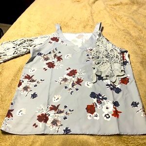 Silky flower blouse.